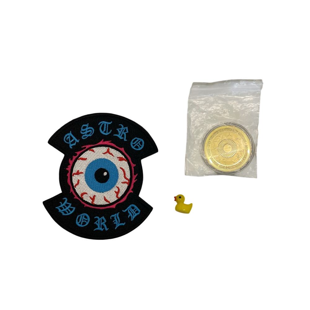 Travis Scott Astroworld Merch Bundle Patch Coin Mini Duck Collectible Lot Rare